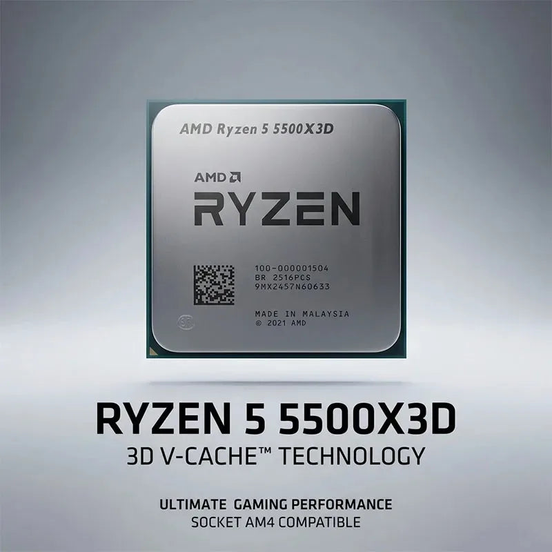 AMD Ryzen 5 5500X3D 3.1GHz 6-Core 12-Thread Desktop Processor AM4 CPU with 3D V-Cache Technology