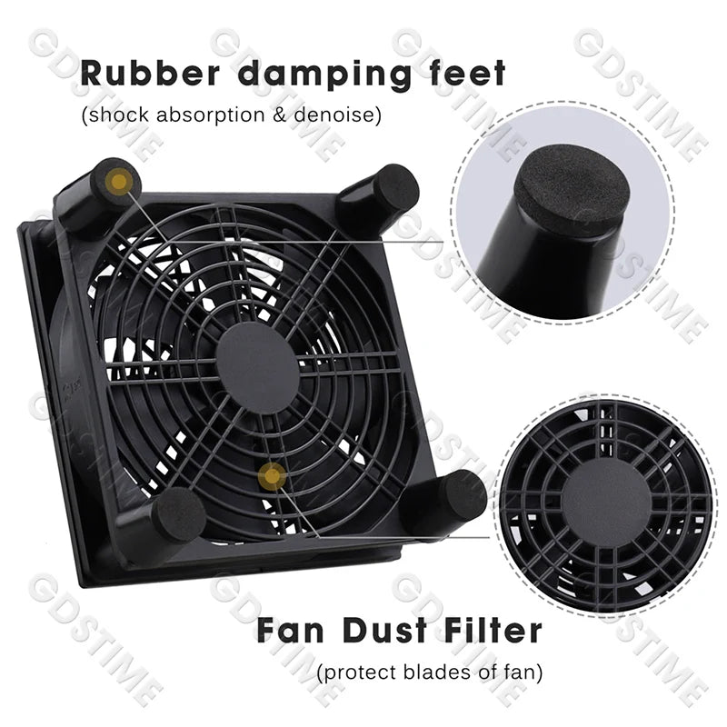 Gdstime USB Fan 120MM DIY Router Fan 92/80MM Cooling Fan PC Fan DC 5V 14CM TV Box Radiator WIFI HeatSink Stand MINI Host Bracket