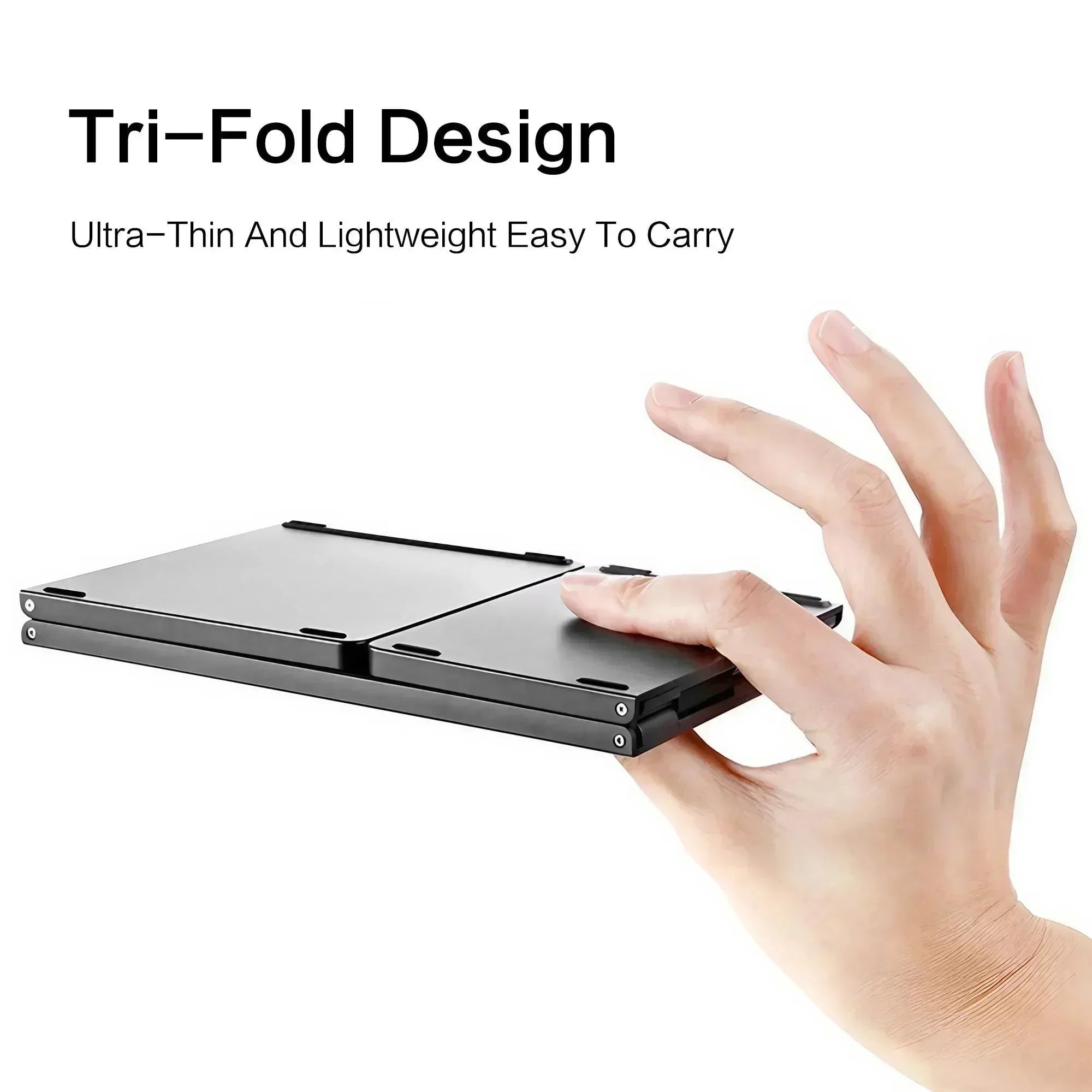 Portable Bluetooth Keyboard for iPad Tablet Mobile Phone Tri-fold Touchpad Wireless External Keyboard Accessories