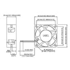 Quiet Cooling Fan 6cm 60mm 60x60x25mm DC12V 0.14A 3-Pin 2200 RPM - Chassis CPU Power Supply Fan for Computer Hardware