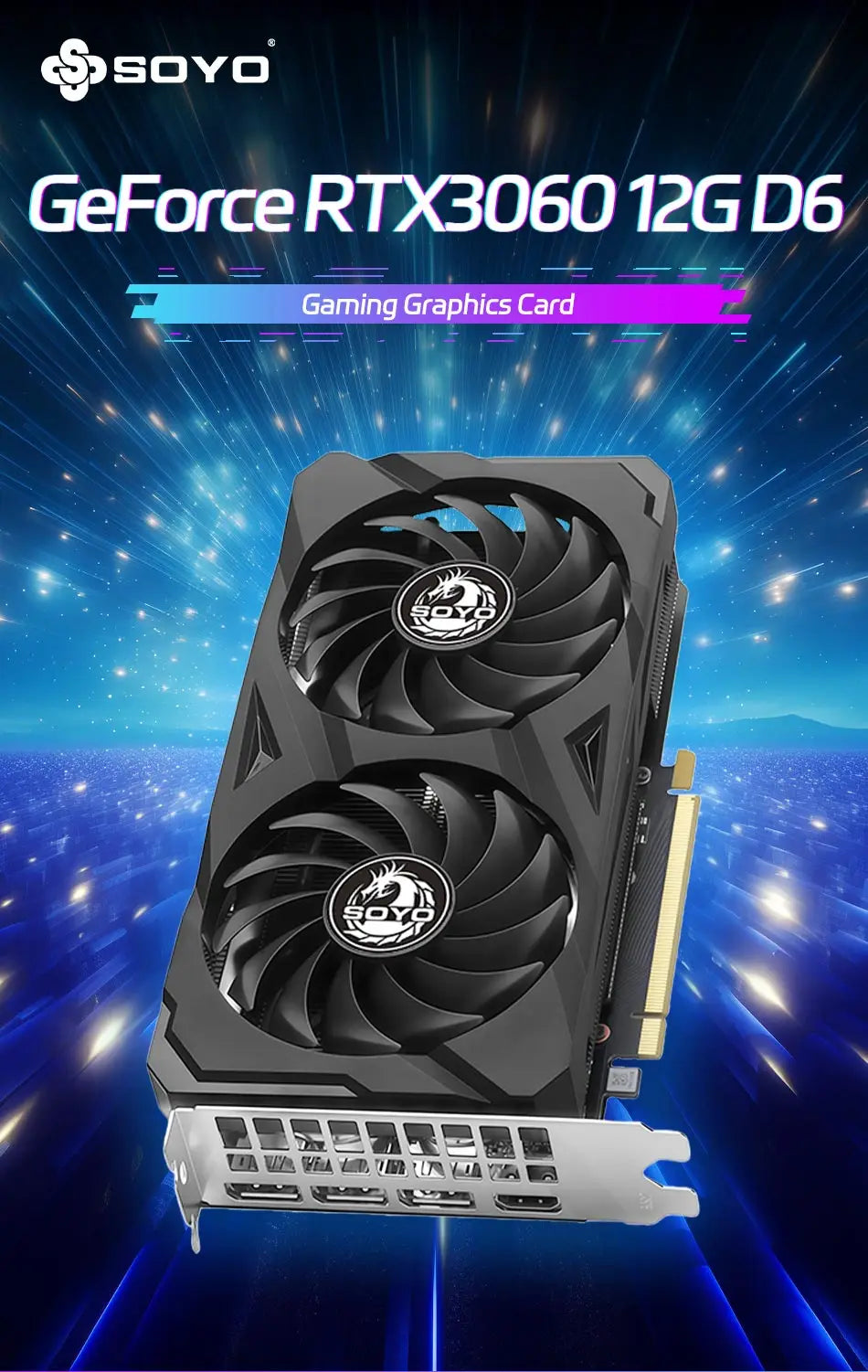 New Gaming Graphics Cards SOYO NVIDIA GeForce RTX 3060 12GB GDDR6 192 Bit Desktop GPU Video Card For PC Computer Components