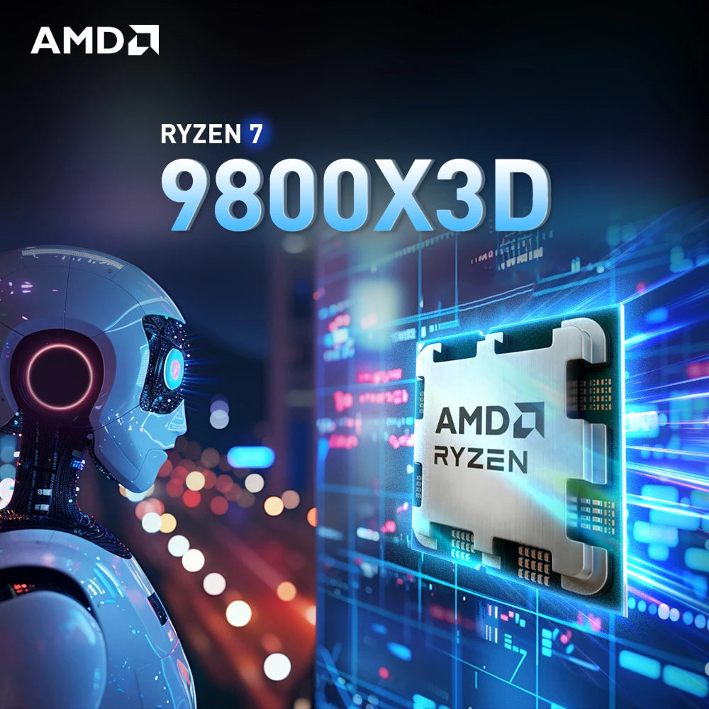 AMD Ryzen 7 9800X3D — 8-Core 16-Thread AM5 CPU, 4.7GHz Base, 96MB Cache, 120W