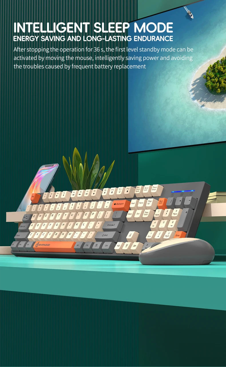 Shipadoo Wireless Keyboard and Mouse Combo Set Gaming Wireless Laptop Desktop Computer Office Accessories Free Wireless Mouse