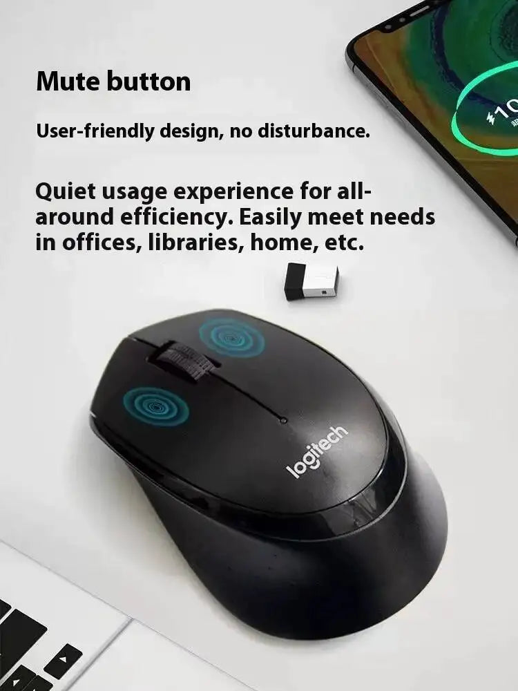 Logitech M330 Silent Wireless Office Mouse — Compact, Quiet, Comfortable